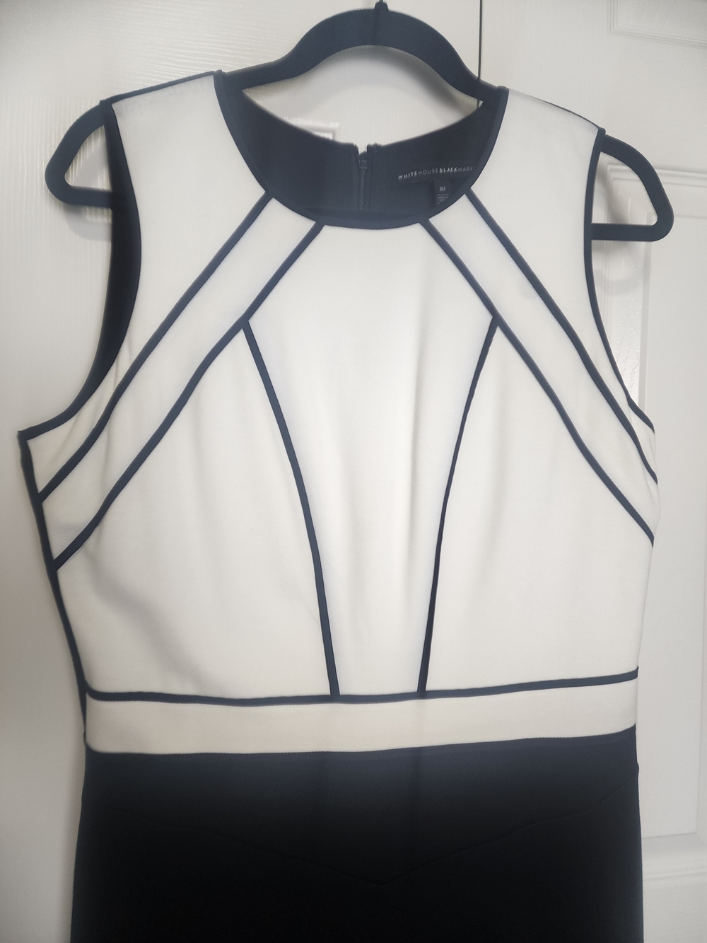 White House Black Market Black And White Block Print Dress
